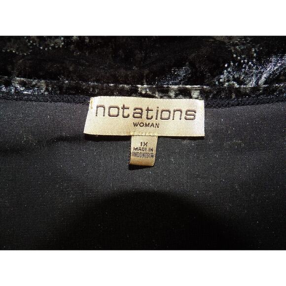 Notations Woman Blouse 1X Velvet Burnout Faux Cardigan Boho Floral Goth Fairy - Picture 6 of 14